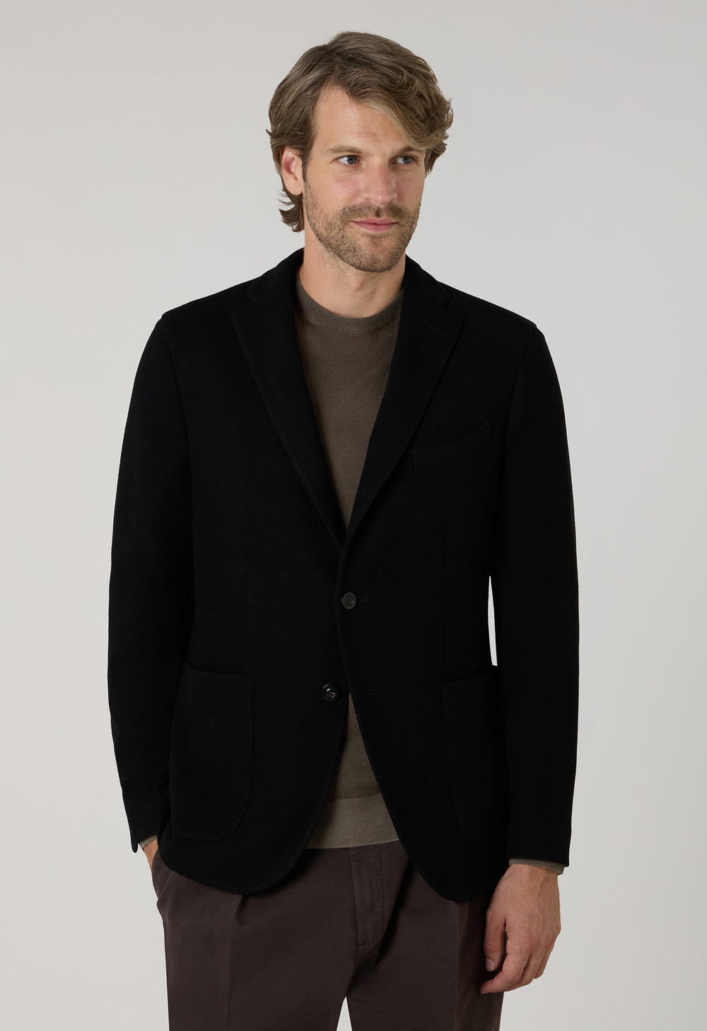 Black Knitted Jersey K-Jacket