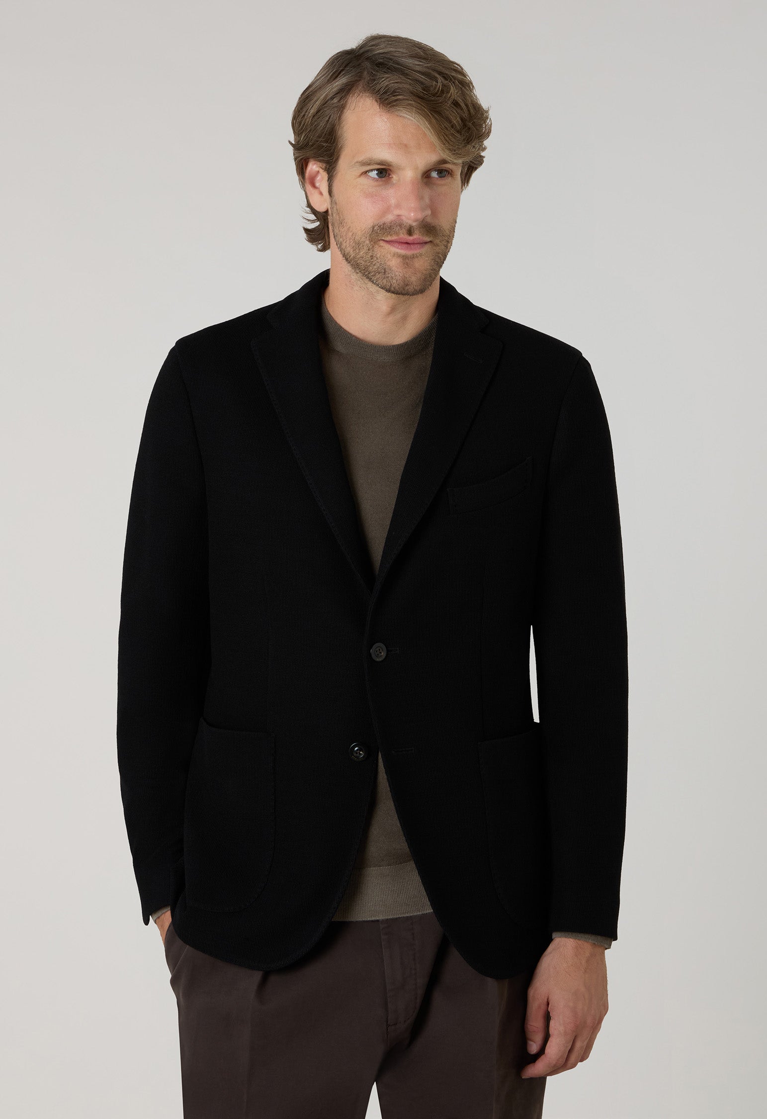Black Knitted Jersey K-Jacket