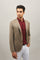 Beige Wool Silk chevron K-Jacket