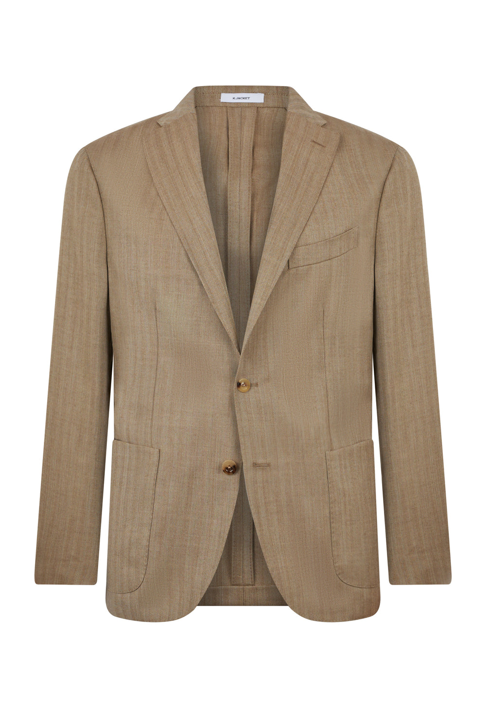 Beige Wool Silk chevron K-Jacket