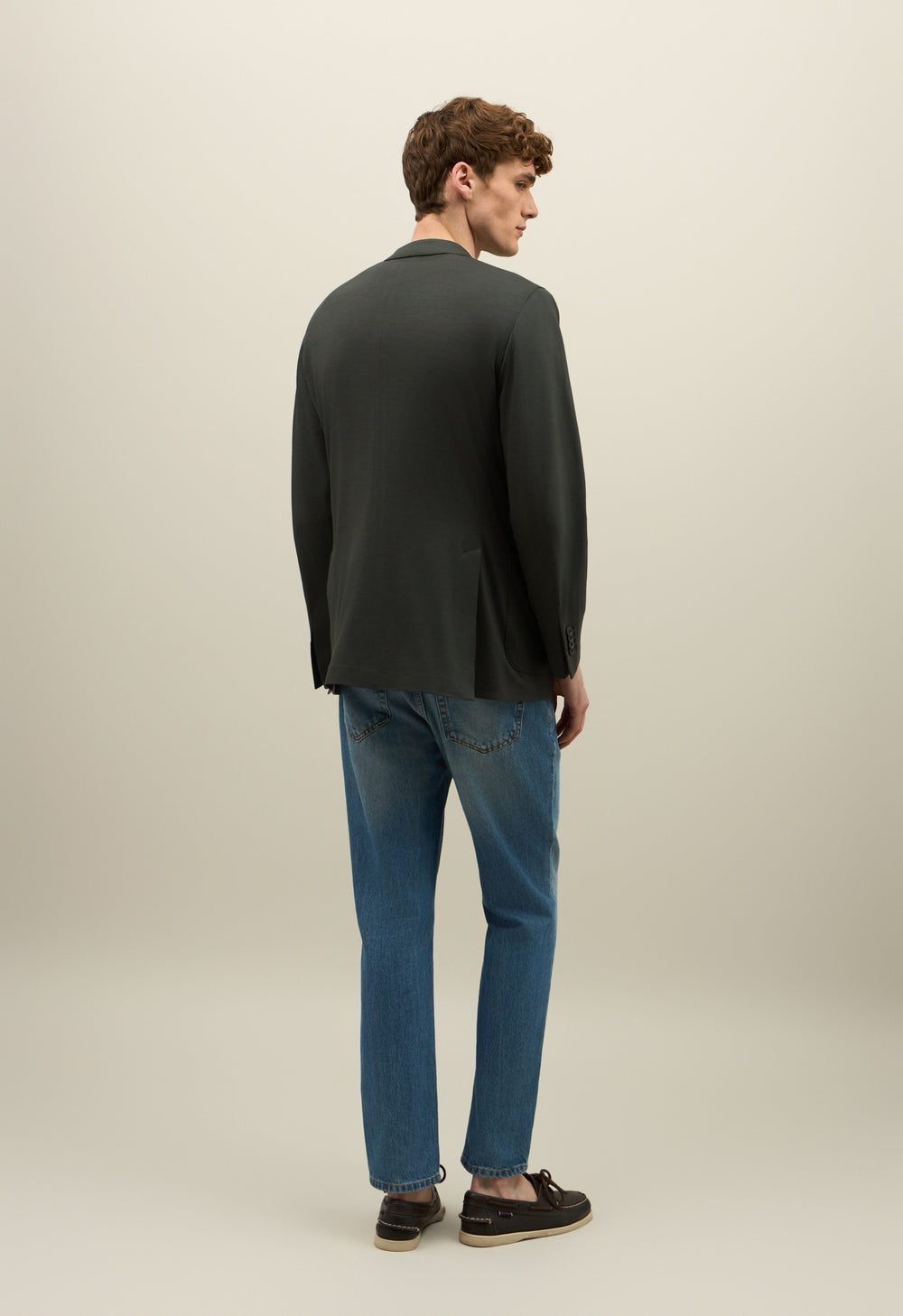 Dark Green Light Wool Jersey K-Jacket