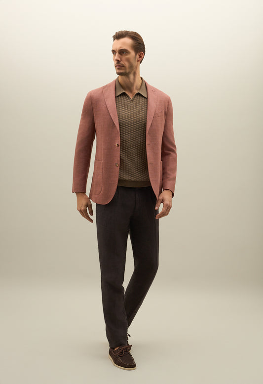 Rosa K-Jacket aus Wolle-Seide-Leinen-Oxford
