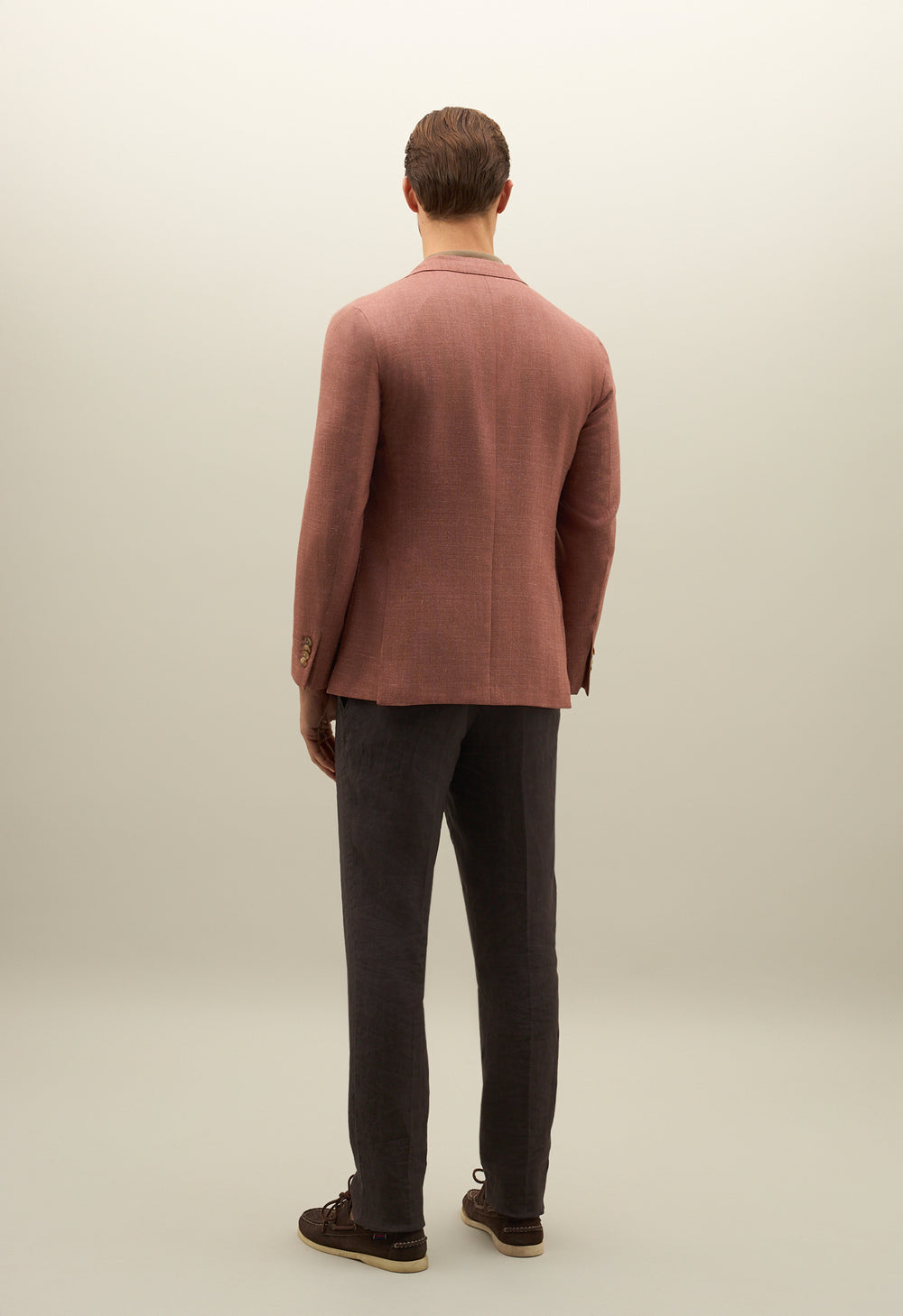 Pink Wool Silk Linen Oxford K-Jacket