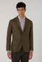 Brown Garment Dyed Wool Herringbone K-Jacket