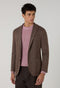 Brown Garment Dyed Wool Herringbone K-Jacket