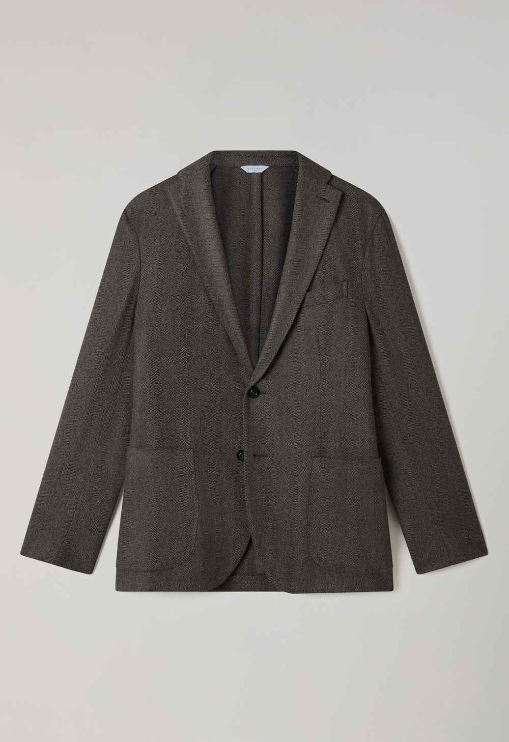 Taupe Garment Dyed Wool Herringbone K-Jacket