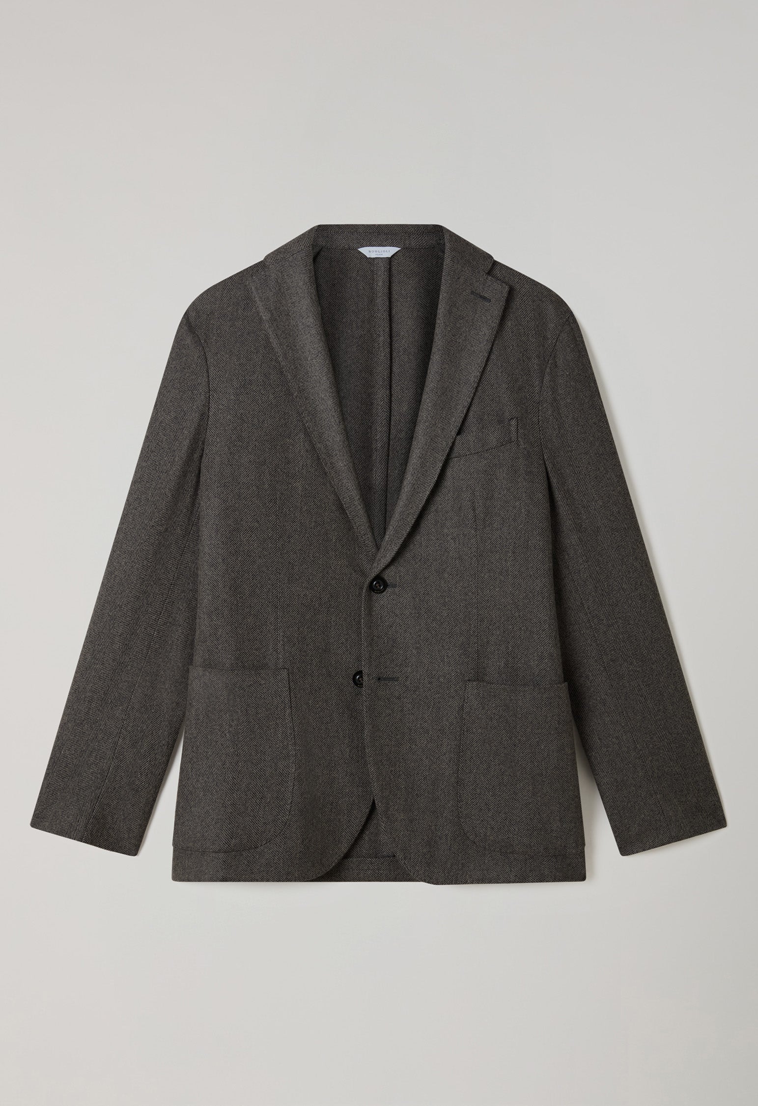 Taupe Garment Dyed Wool Herringbone K-Jacket