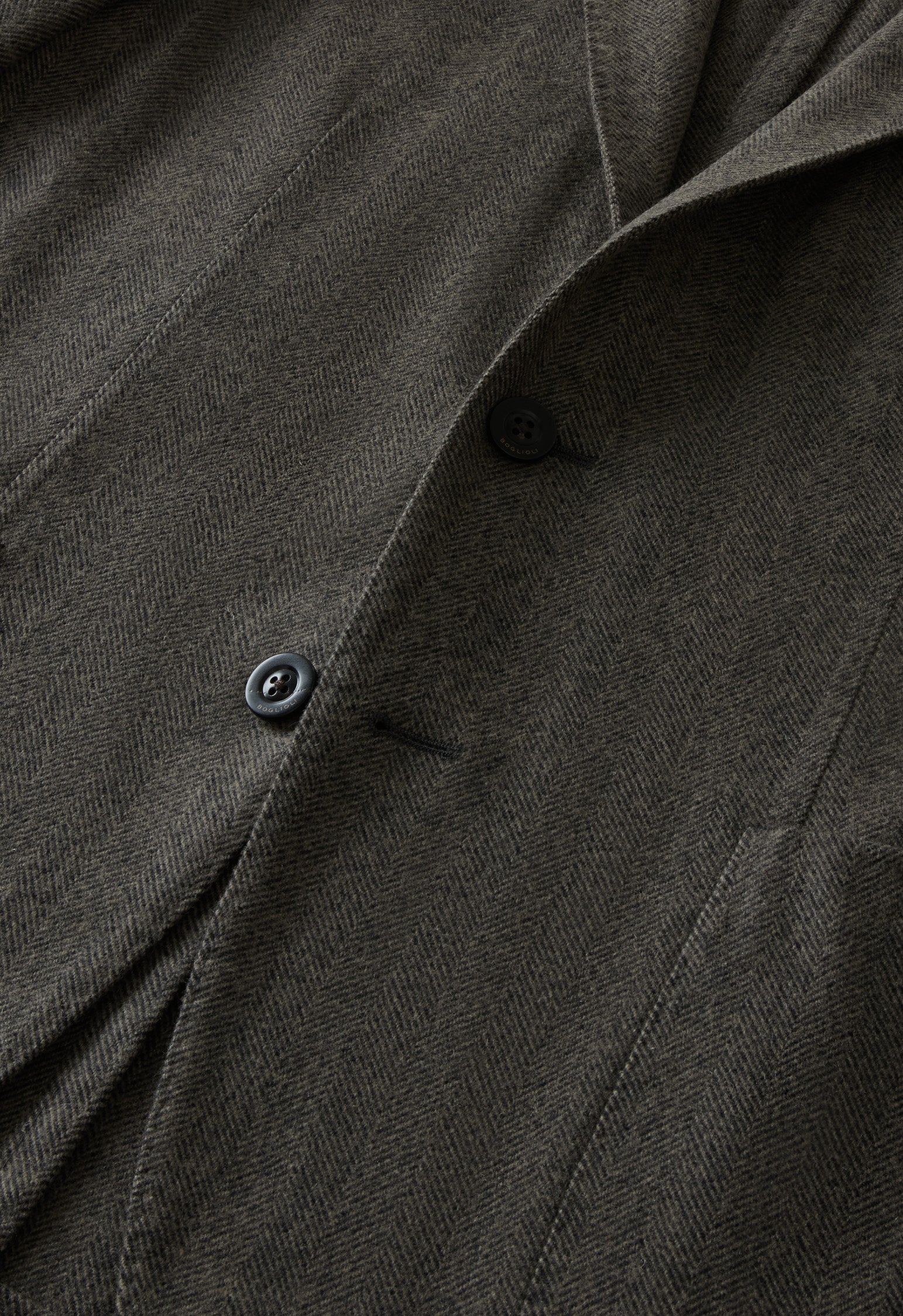 Taupe Garment Dyed Wool Herringbone K-Jacket