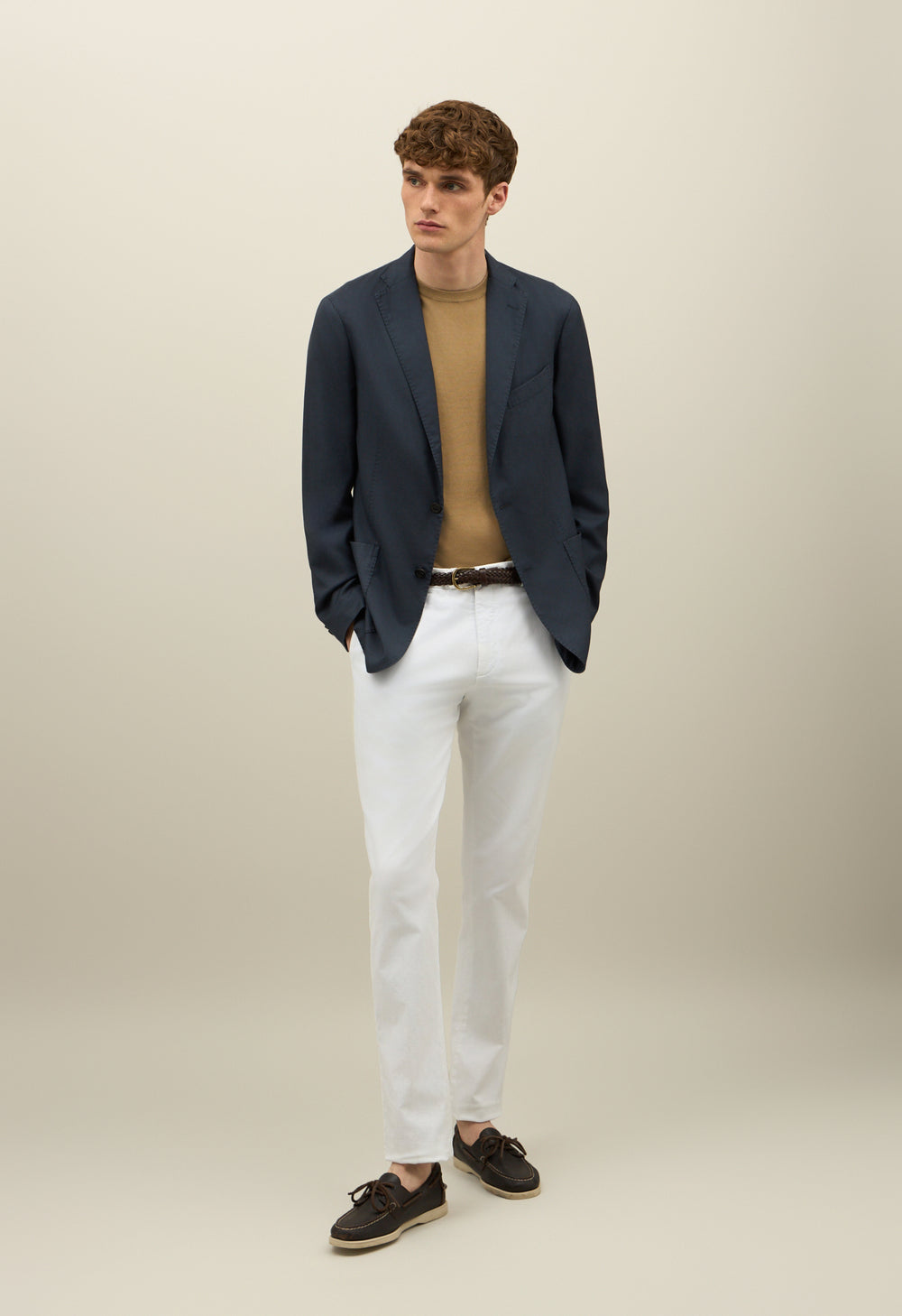 Blue Garment Dyed Cashmere Silk K-Jacket