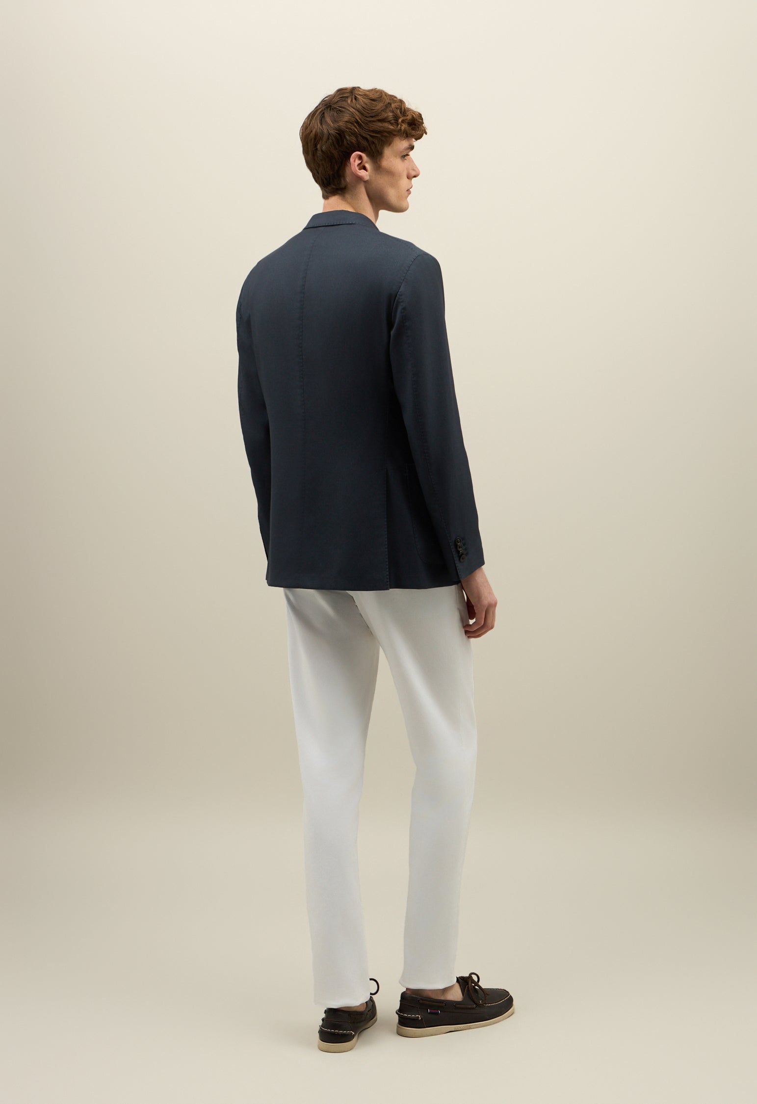 Blue Garment Dyed Cashmere Silk K-Jacket