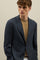 Blue Garment Dyed Cashmere Silk K-Jacket