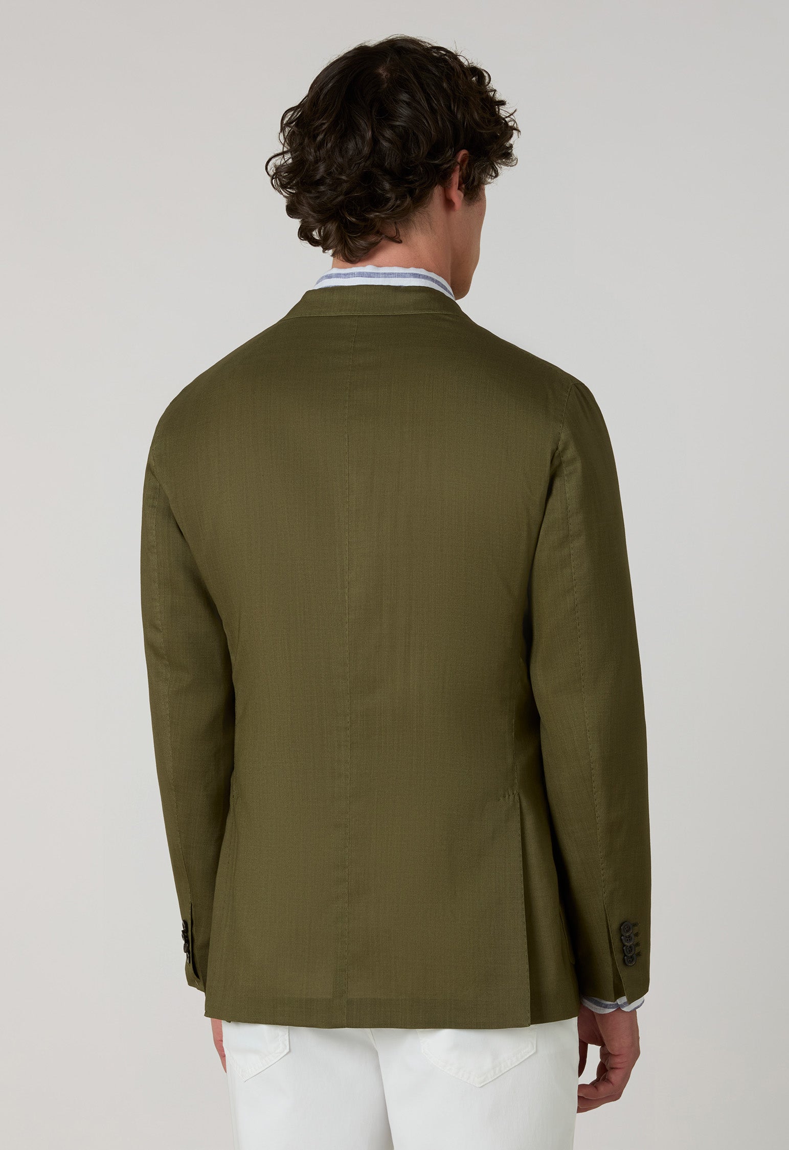 Green Ultralight Garment Dyed Wool Silk K-Jacket