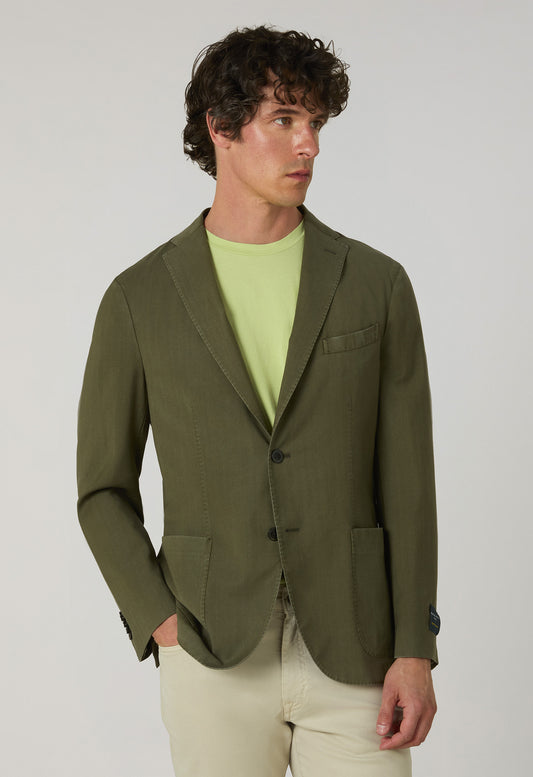 Grüne K-Jacket aus High-Performance-Wolle-Kaschmir