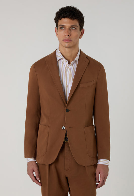 Brown Garment Dyed Soft Cotton K-Jacket