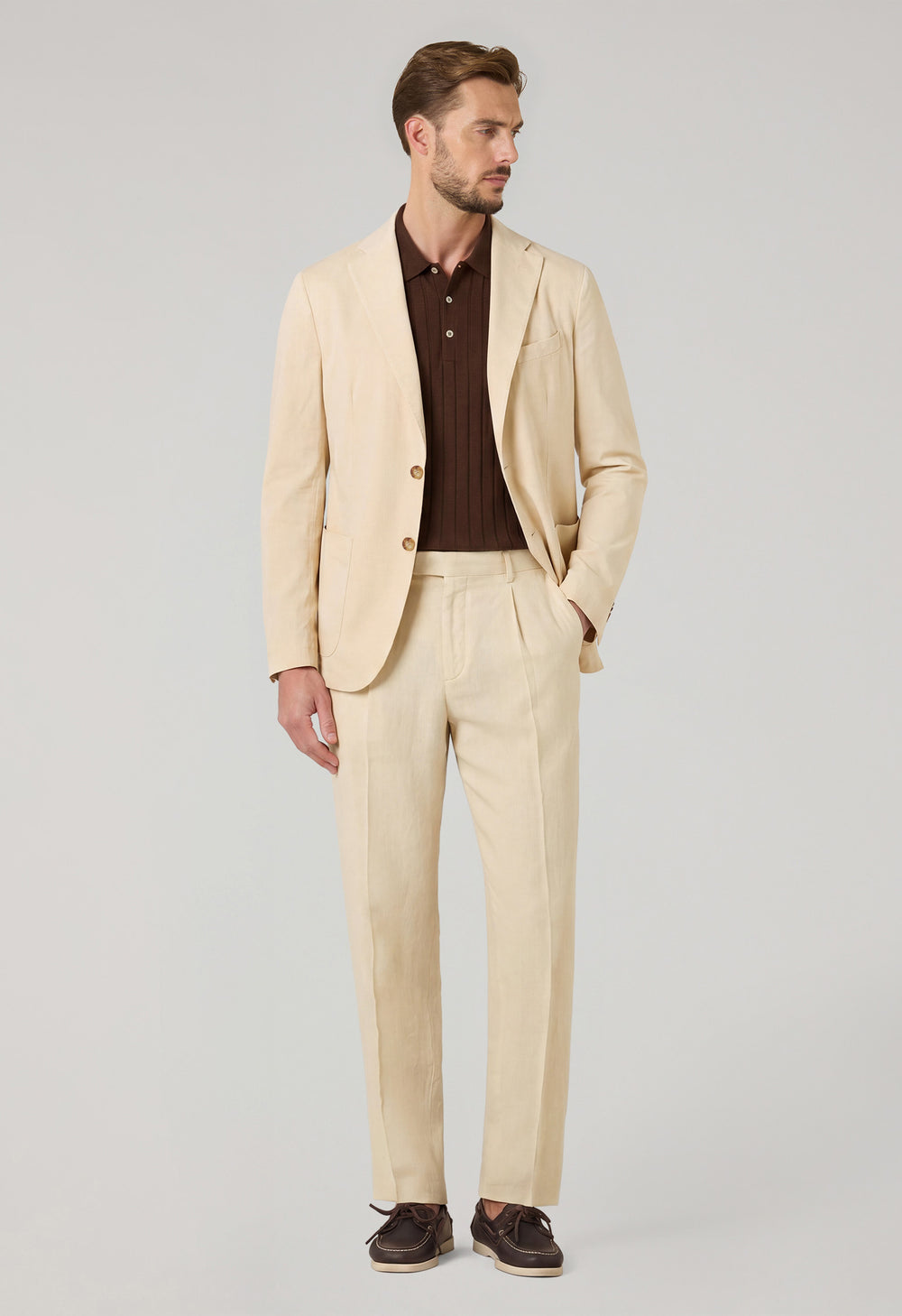 Cream Light Cotton Silk K-Suit