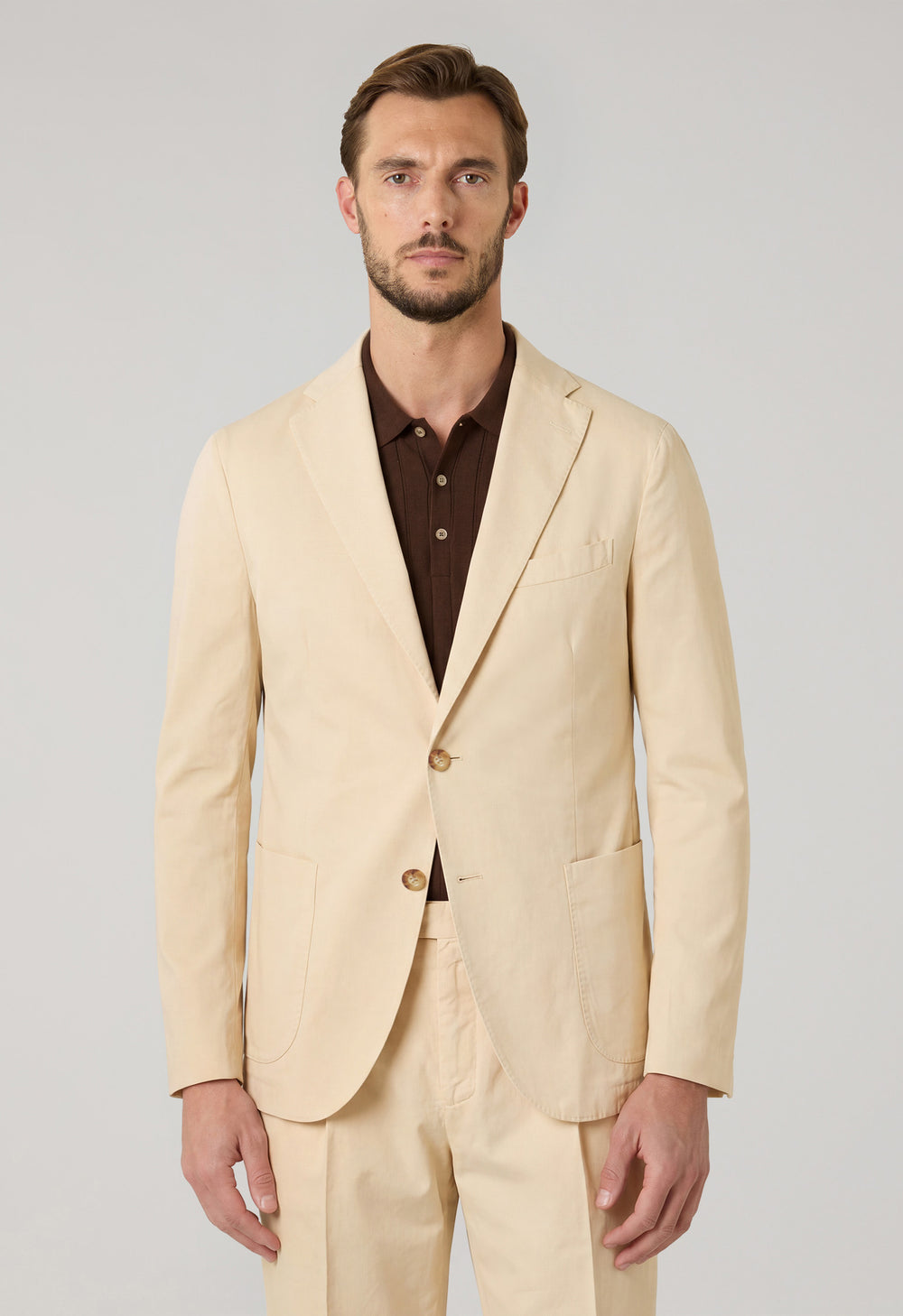 Cream Light Cotton Silk K-Suit