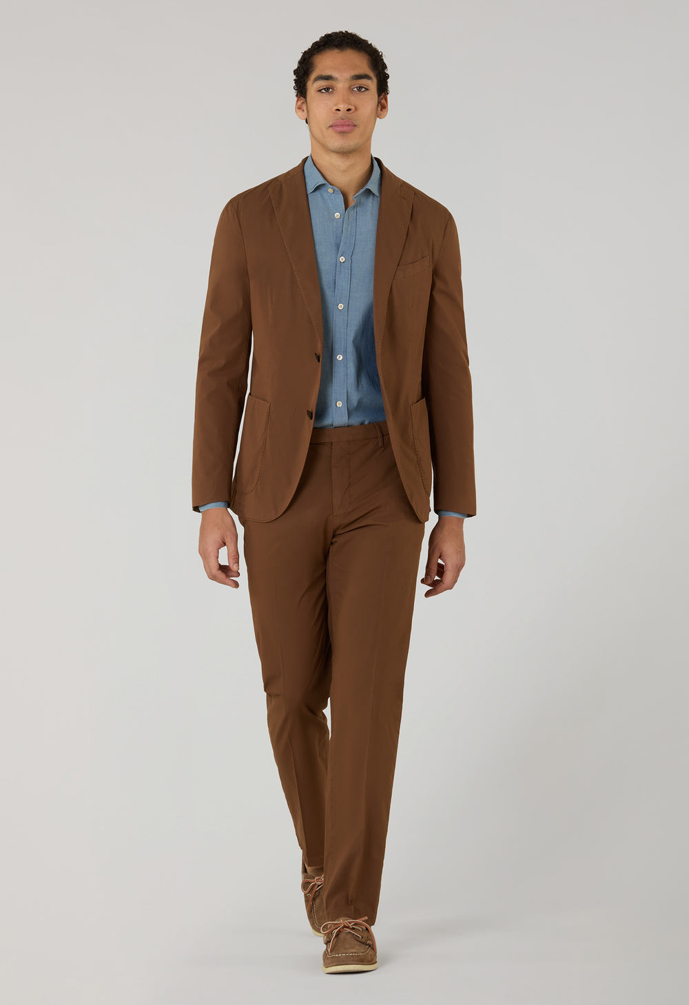 Abito K-Jacket in popeline tinto in capo marrone