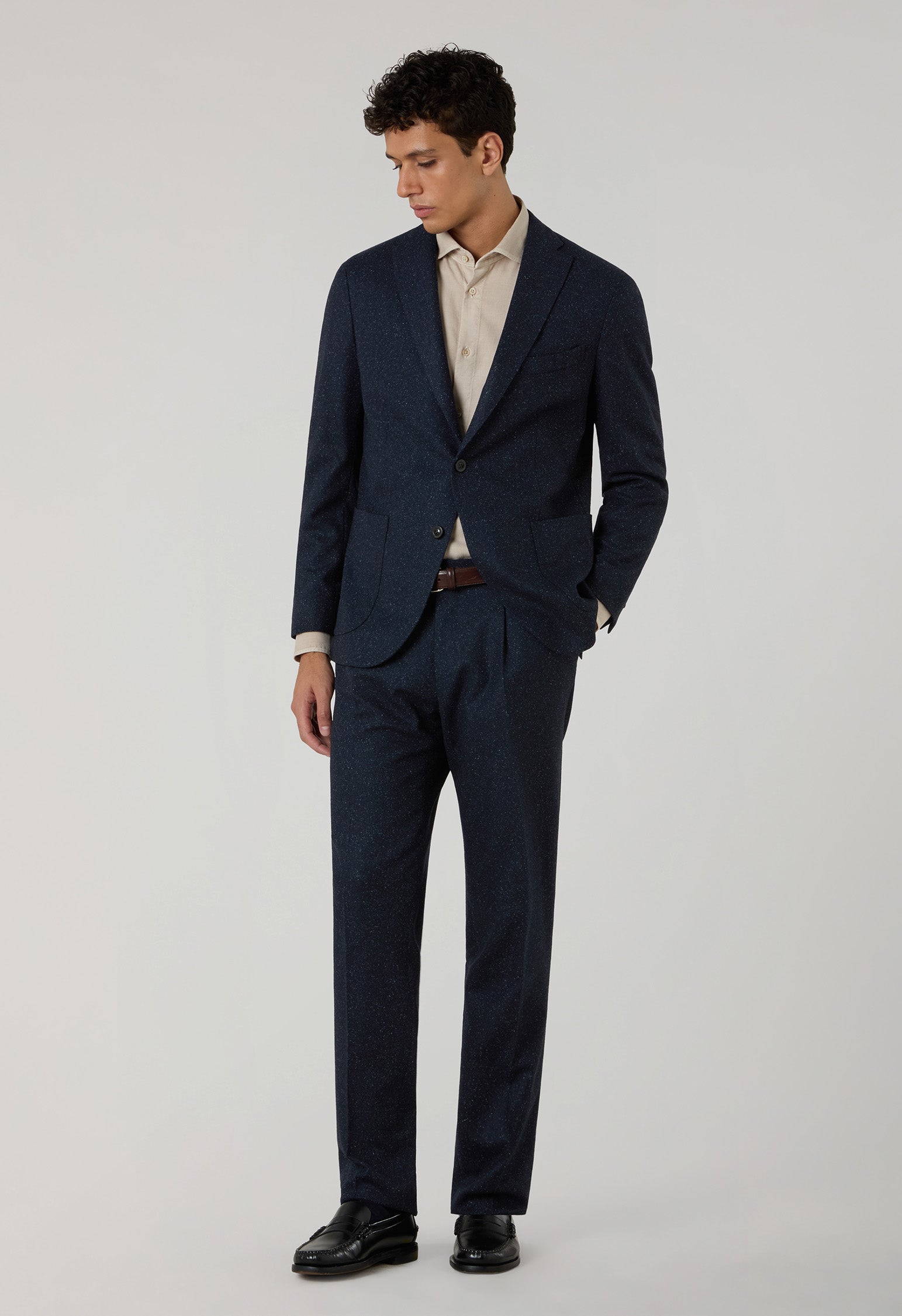 Abito K-Jacket in misto lana e seta blu