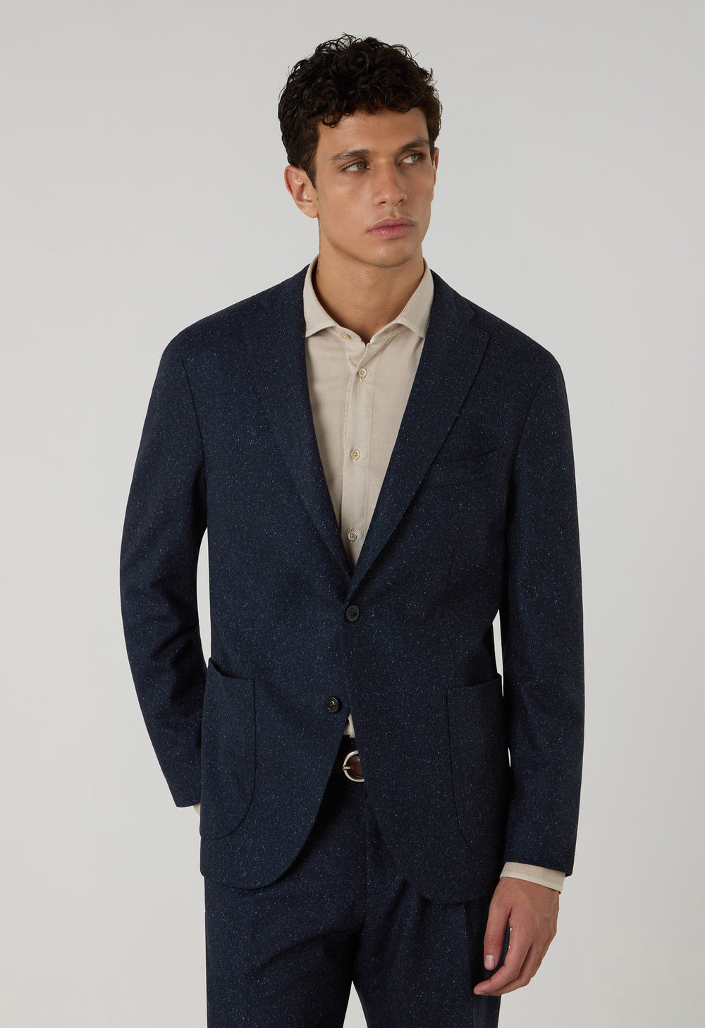 Blue blended Wool Silk K-Suit