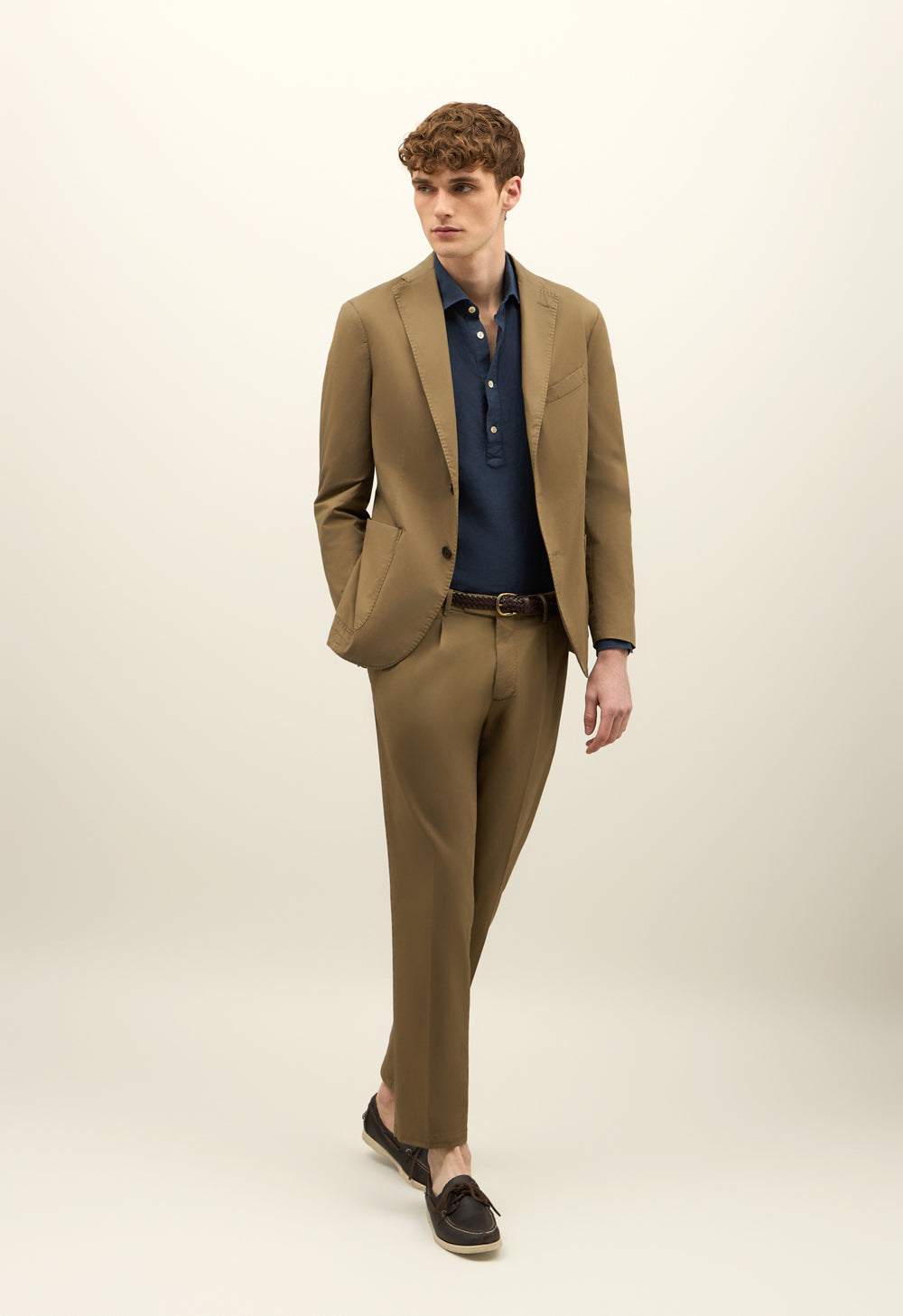 Brown Garment Dyed Cotton K-Suit
