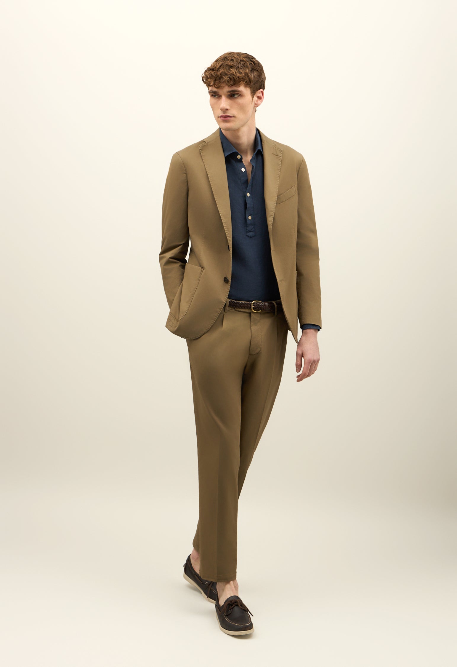Brown Garment Dyed Cotton K-Suit
