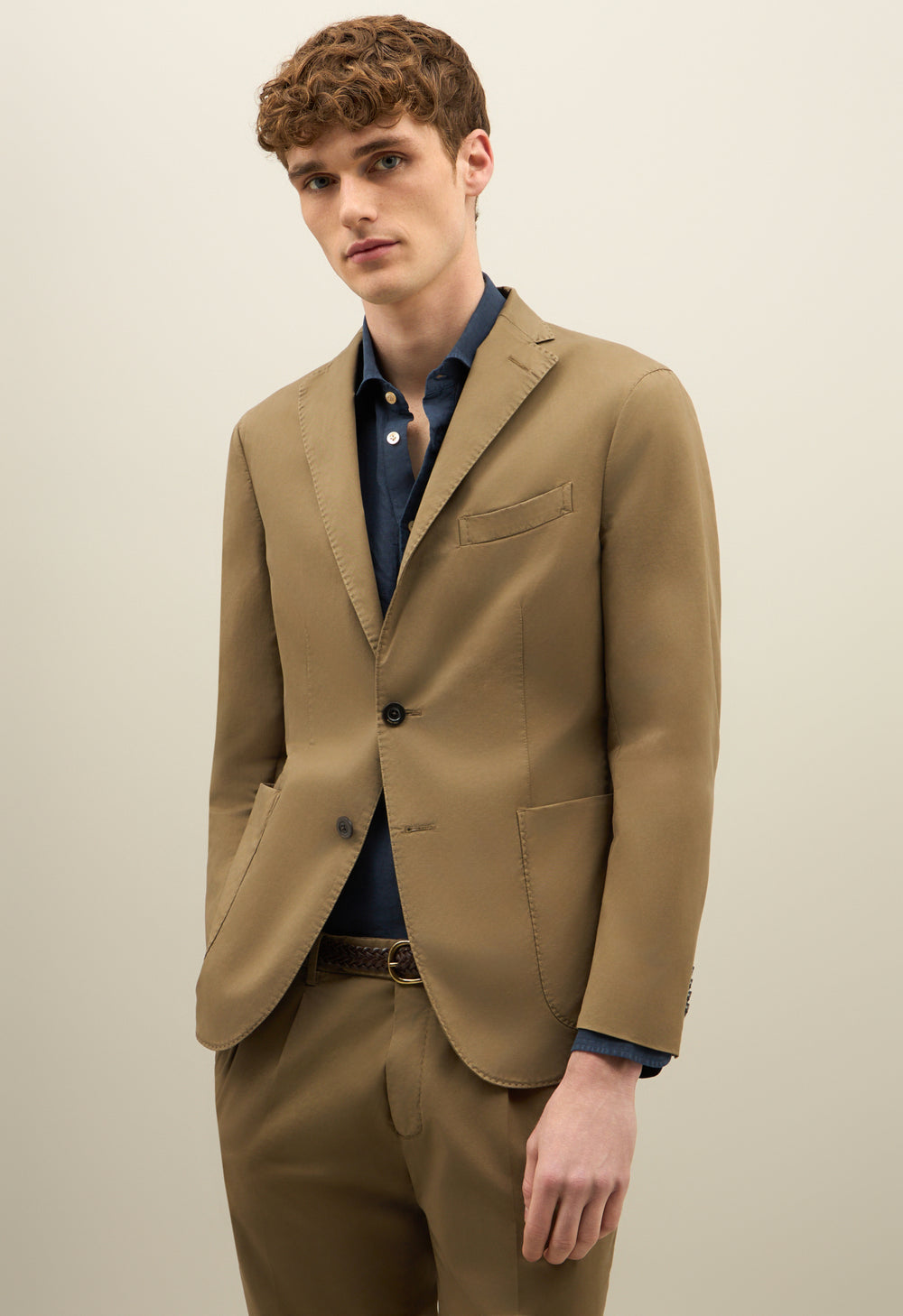 Brown Garment Dyed Cotton K-Suit