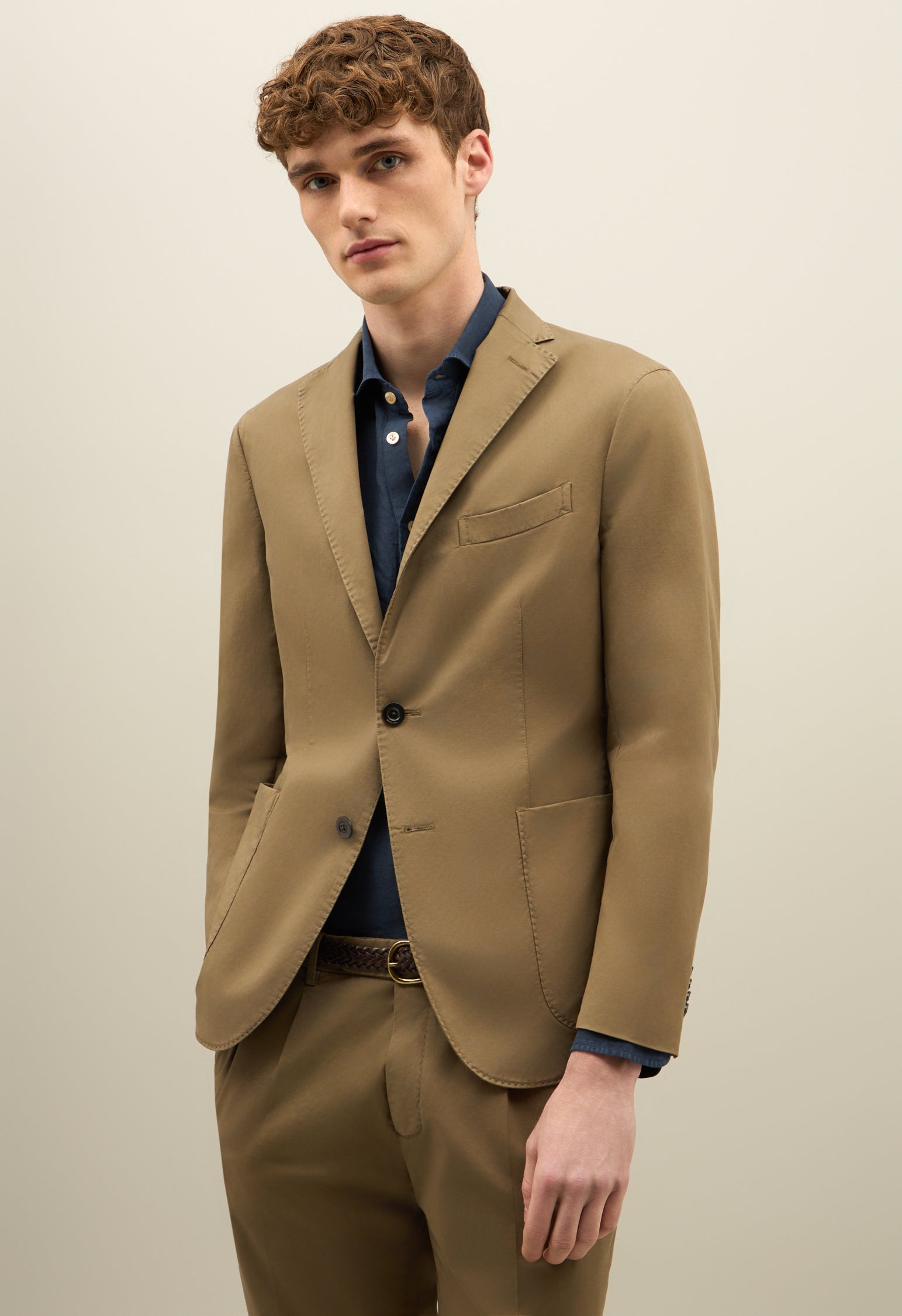 Brown Garment Dyed Cotton K-Suit