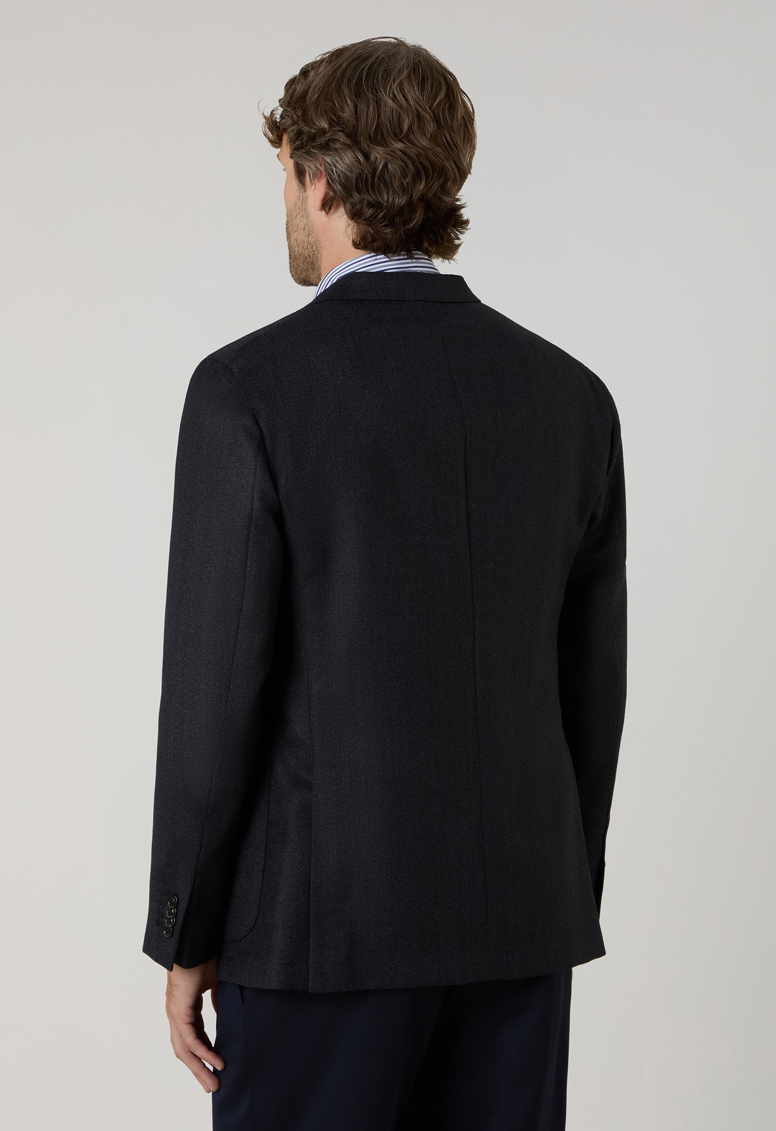 Dunkelgraue K-Jacket aus Hopsack-Wolle