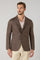 K-Jacket in lino Principe di Galles marrone