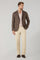 K-Jacket in lino Principe di Galles marrone