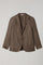 K-Jacket in lino Principe di Galles marrone