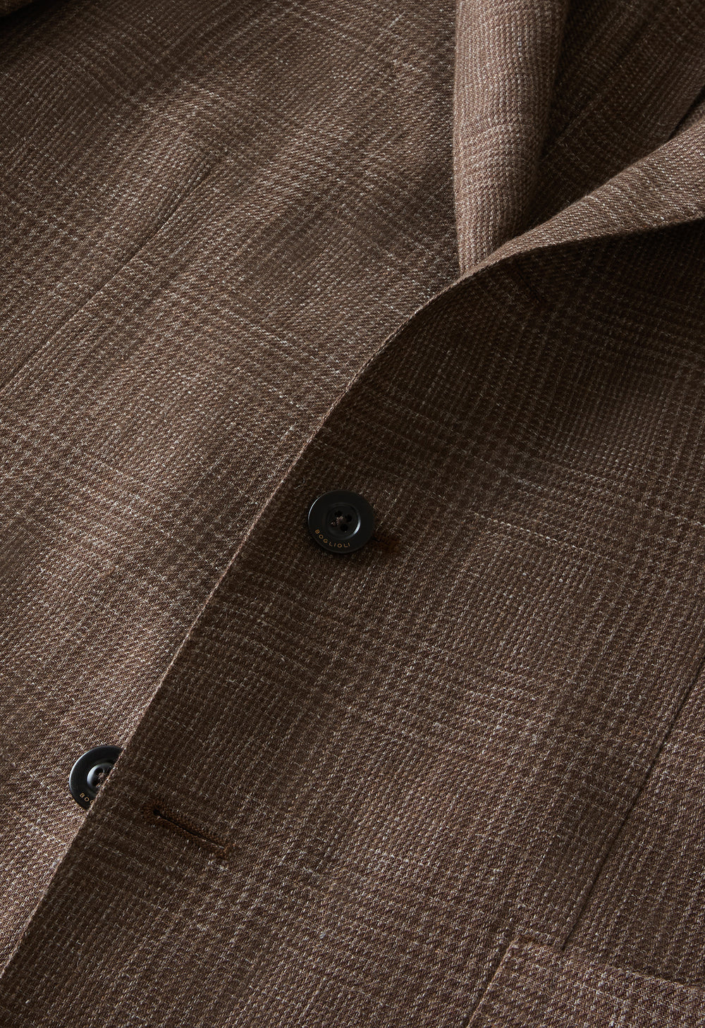 K-Jacket in lino Principe di Galles marrone