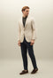 Warm White Stretch Cotton Piqué K-Jacket