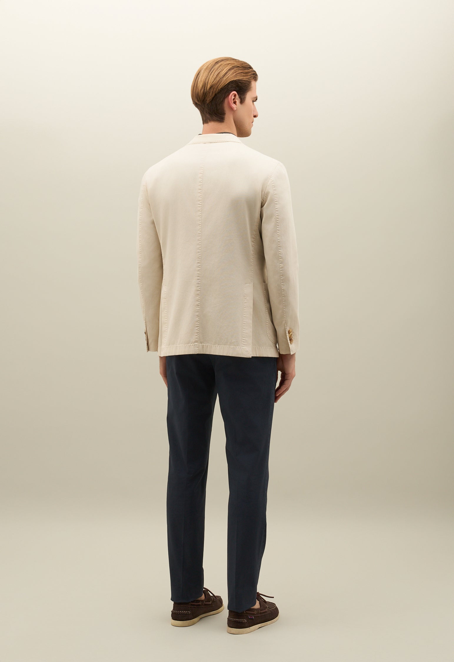 Warm White Stretch Cotton Piqué K-Jacket