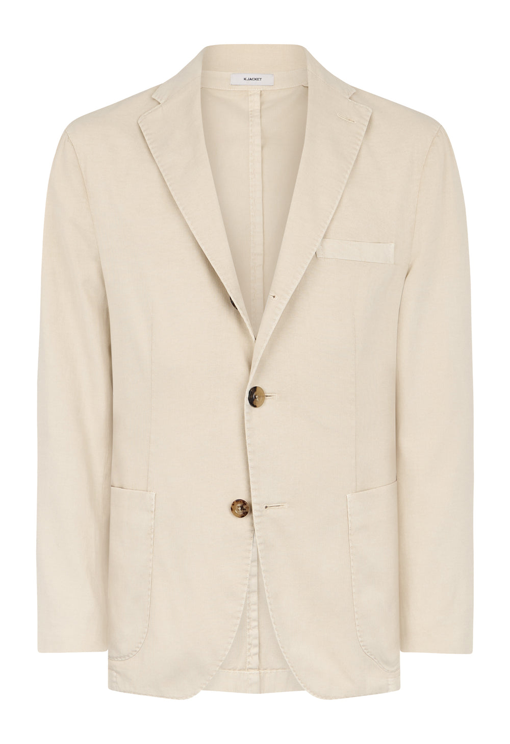 Warm White Stretch Cotton Piqué K-Jacket