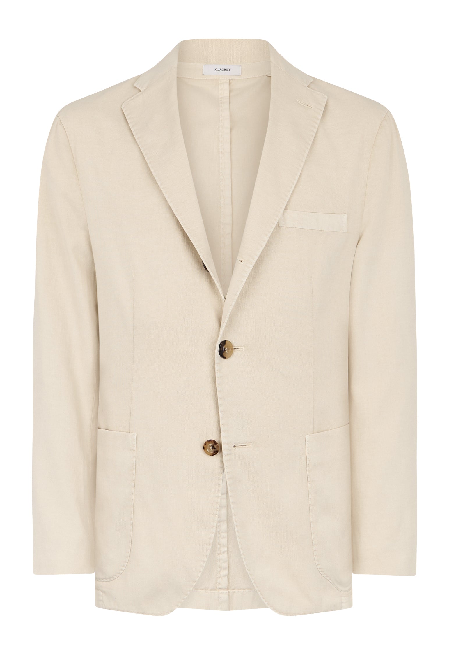 Warm White Stretch Cotton Piqué K-Jacket