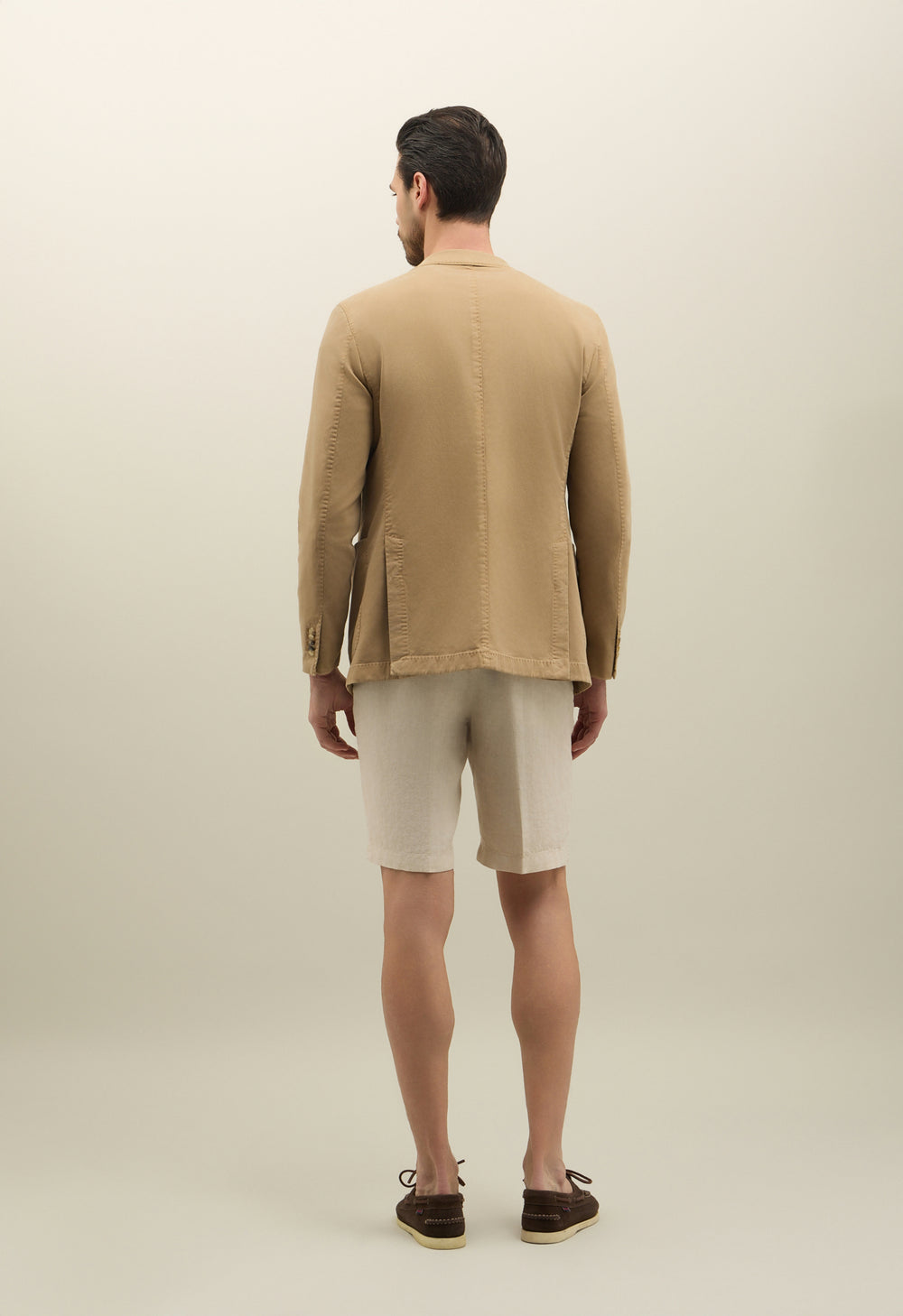 Light Brown Garment Dyed Cotton Tencel K-Jacket
