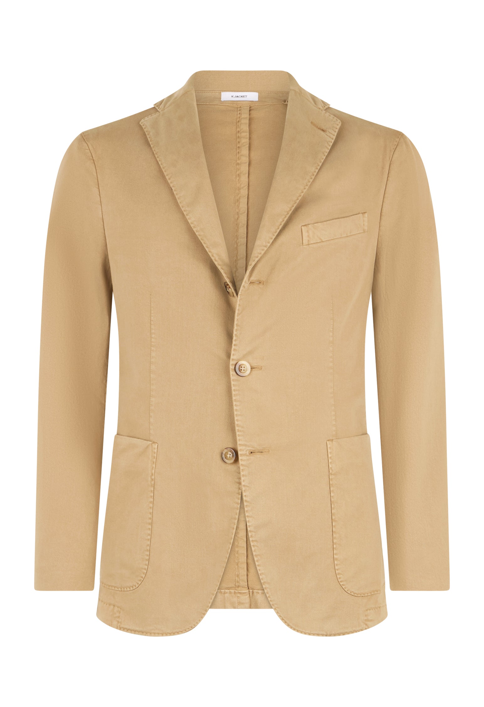 Light Brown Garment Dyed Cotton Tencel K-Jacket

