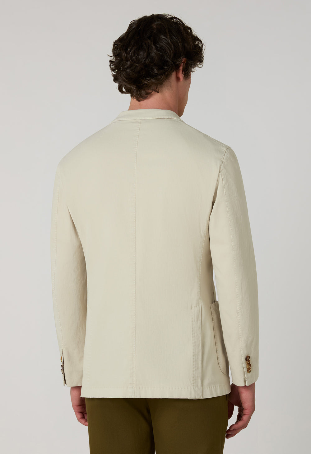 Beige Garment Dyed Stretch Cotton K-Jacket