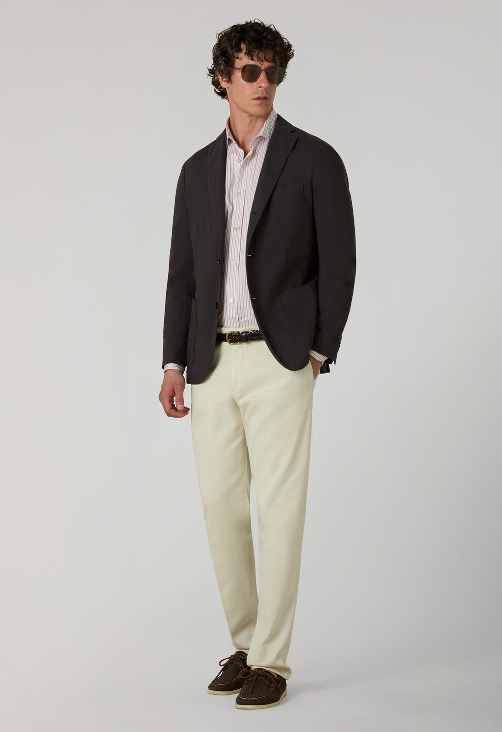 Brown Garment Dyed stretch Cotton K-Jacket