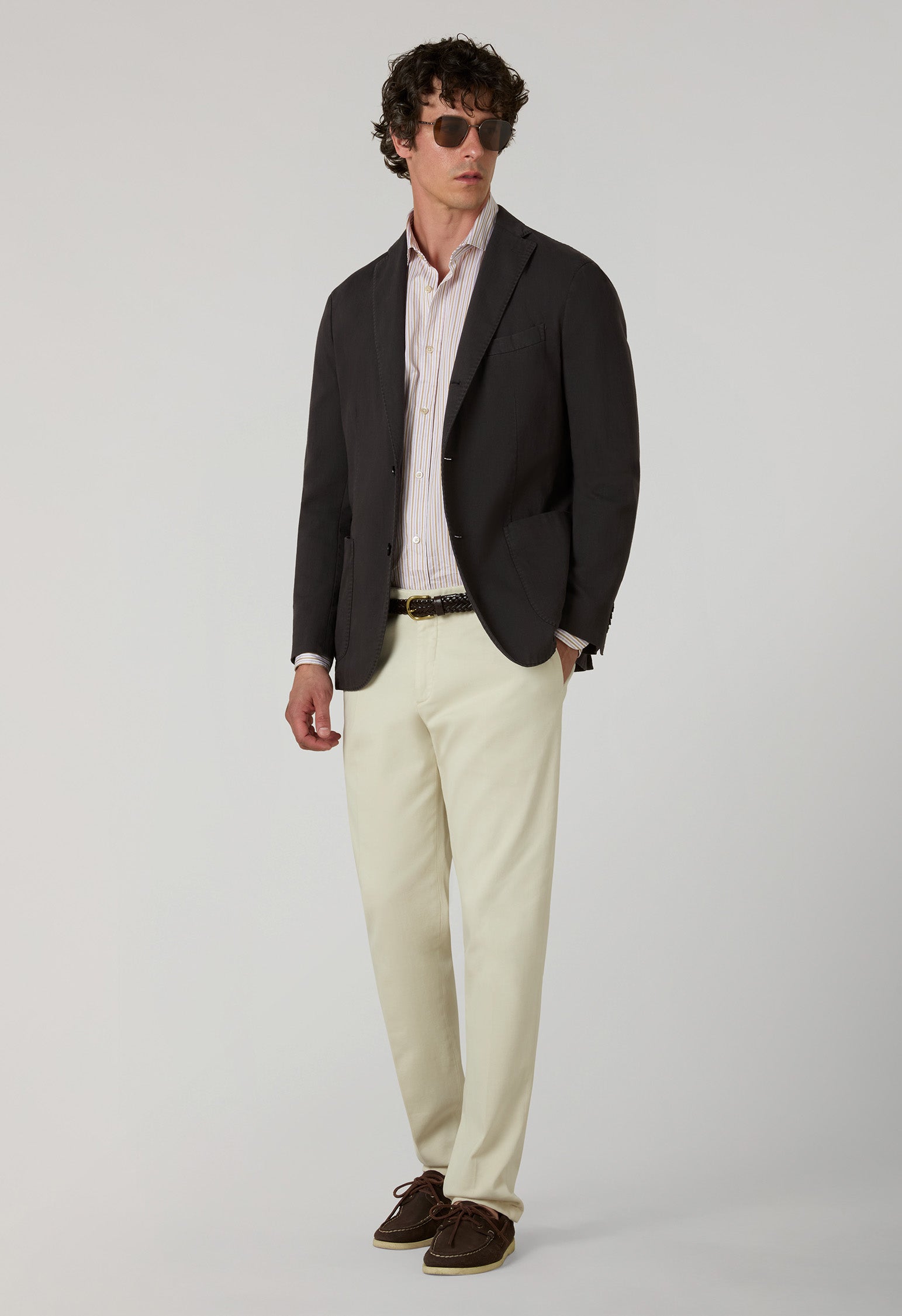 Brown Garment Dyed stretch Cotton K-Jacket