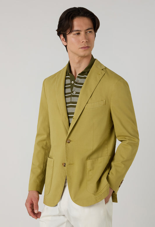 Grüne stückgefärbte K-Jacket aus Stretch-Baumwolle