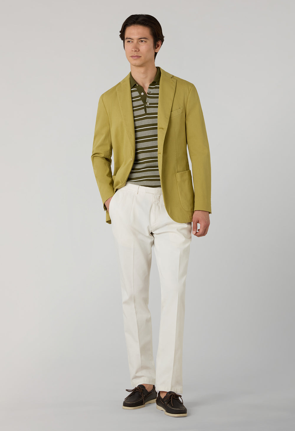 Green Garment Dyed stretch Cotton K-Jacket