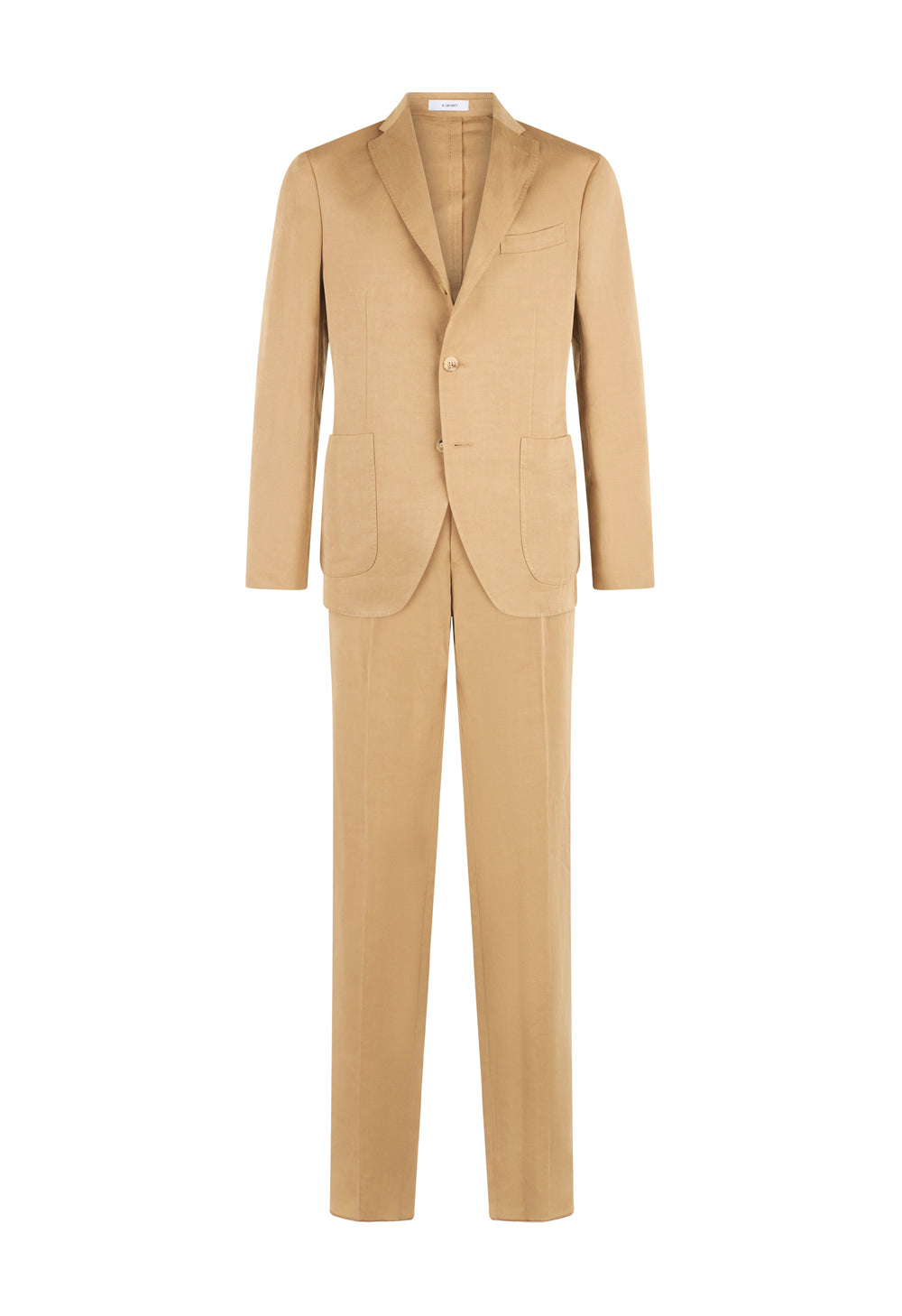Dark Beige Linen Tencel Satin K-Suit