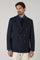 Blue Light Wool Honeycomb Double-Breasted K-Jacket with Brass Buttons