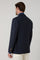 Blue Light Wool Honeycomb Double-Breasted K-Jacket with Brass Buttons