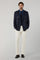 Blue Light Wool Honeycomb Double-Breasted K-Jacket with Brass Buttons