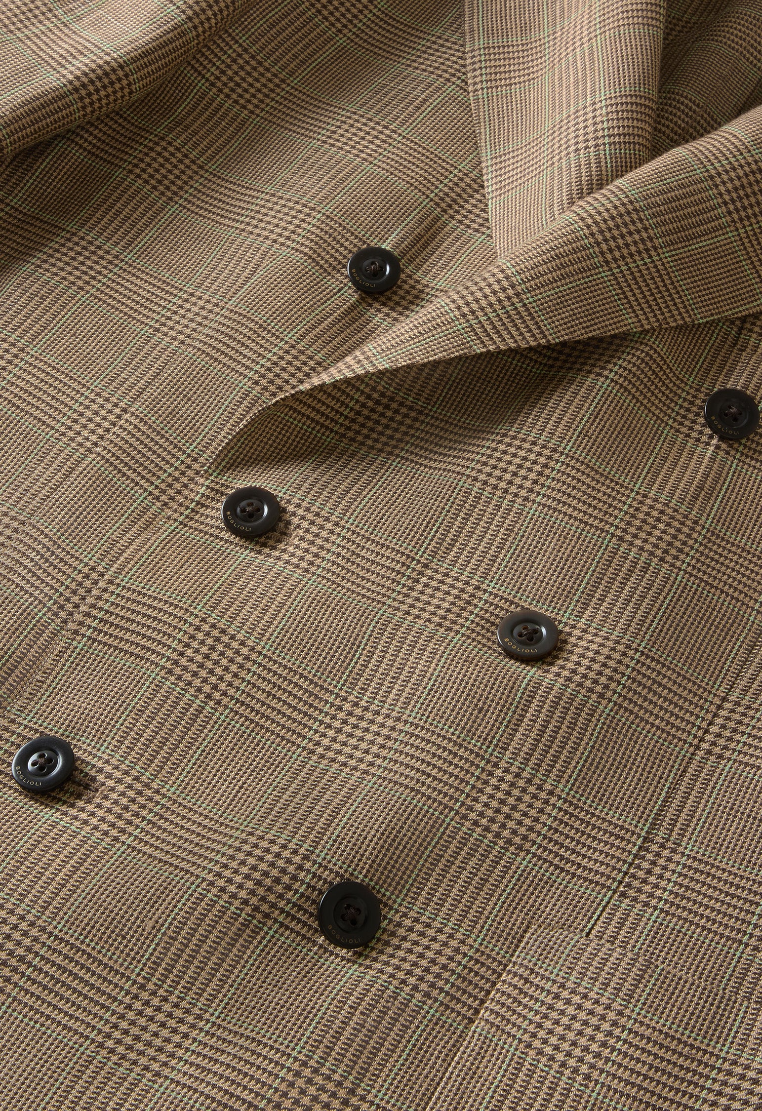 K-Jacket doppiopetto in lino Principe di Galles grano fantasia
