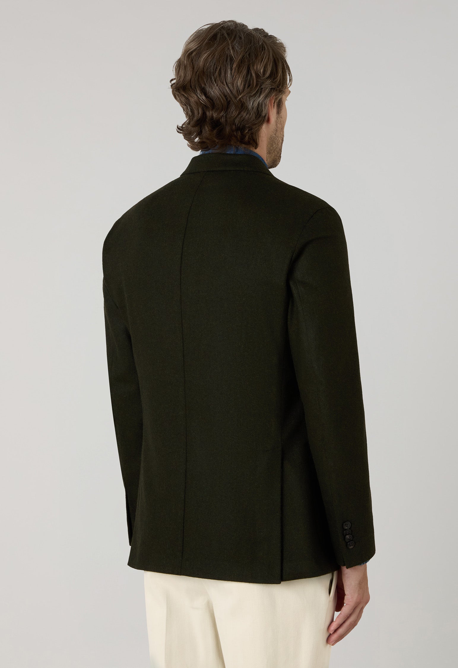 K-Jacket doppiopetto in flanella lavata verde scuro