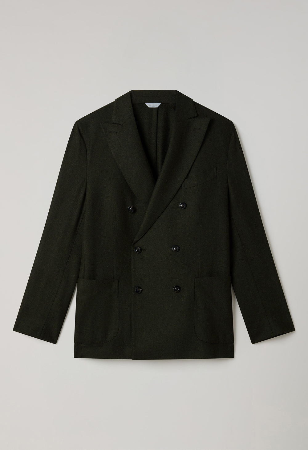 Dark Green Washed Flannel double-breasted K-Jacket